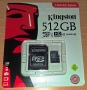 SD карта памет Kingston 512GB плюс SD адаптер, снимка 1