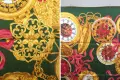 Nina Ricci Голям Дамски Шал от 100% Коприна Оригинален Нина Ричи Зелен Цветя Парфюми, снимка 10