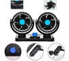 Вентилатор двоен за автомобил 4 inch, 12/24V - 360 градуса, снимка 4