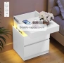 Модерна помощна масичка с контакти и LED осветление, снимка 1