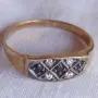 Лот от пръстени със сапфири. Сребро с позлата., снимка 4