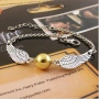 Гривна Harry Potter Golden Snitch & Deathly Hallows – Златиста/Сребриста, Метална сплав, 23 см 10122, снимка 12