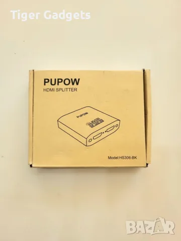 HDMI суич 2 към 1 / Сплитер 1 към 2 Pupow 4K, двупосочен, алуминиев корпус, снимка 8 - Кабели и адаптери - 55588052