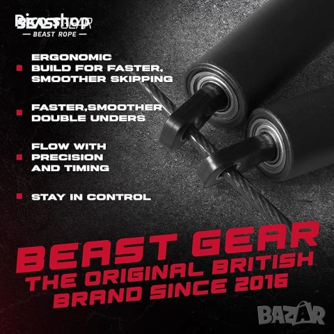 Въже за скачане Beast Gear, стоманени въжета за бърза фитнес тренировка, снимка 5 - Фитнес уреди - 54123590