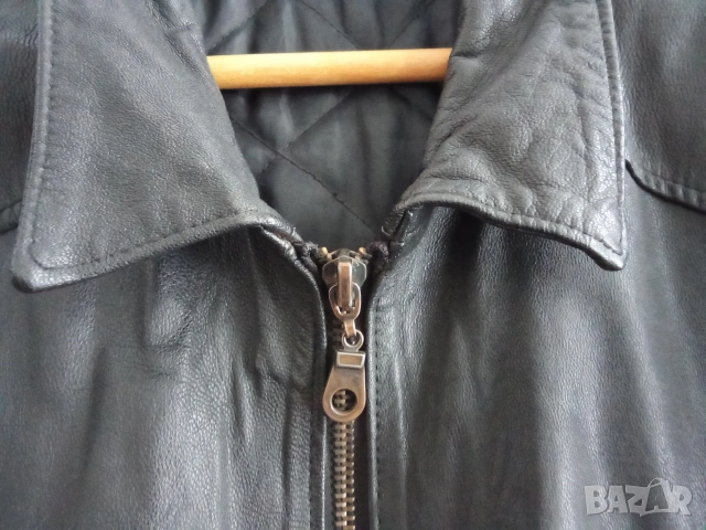 XL - XXL 2XL Мъжко кожено яке черно от естествена кожа 