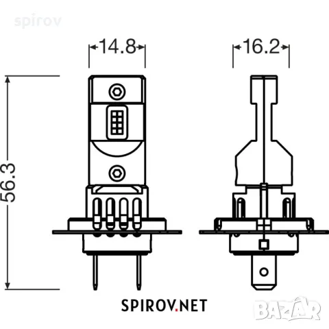 LED крушки OSRAM H7 12V 16W PX26D/PY26D-1 6500K, снимка 5 - Части - 55701254