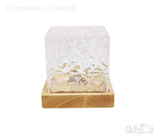 Елегантна кристална квадратна лампа с променящи се цветове