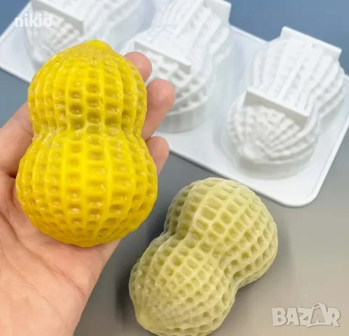 3D 3 Фъстъка Фъстък плодов десерт мус шоколад сладкиш силиконов молд формакорпусни десерти, снимка 4 - Форми - 55318978