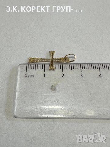 Златен кръст 14K – 0,40гр, снимка 3 - Колиета, медальони, синджири - 55091688