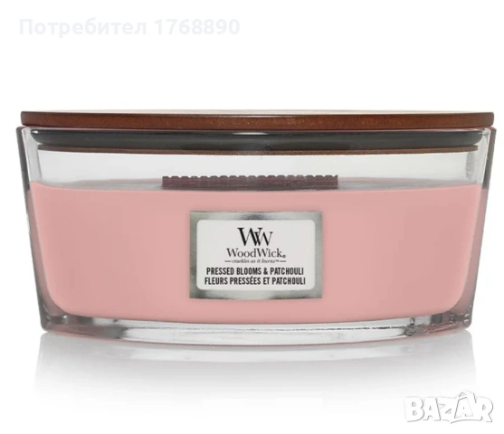 СВЕЩ WOOD WICK PRESSED BLOOMS & PATCHOULI ЕЛИПСА 