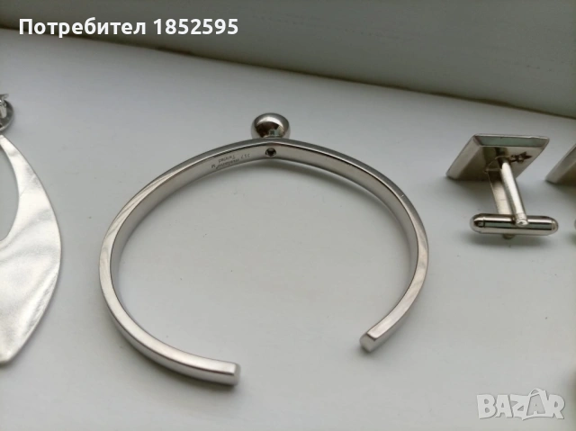 Vintage лот от гривна, обеци, висулка за гривна и копчета за ръкавели, снимка 4 - Колиета, медальони, синджири - 54721306