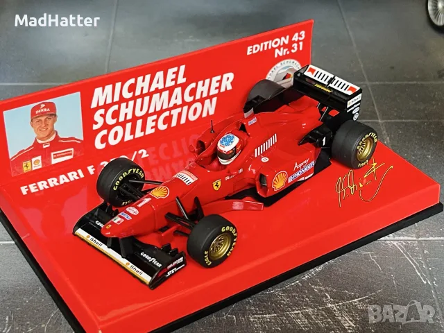 F1 Ferrari F310/2 1996 Schumacher / Ф1 Ферари Ф310/2 Шумахер - 1/43 - Minichamps, снимка 5 - Колекции - 55363052
