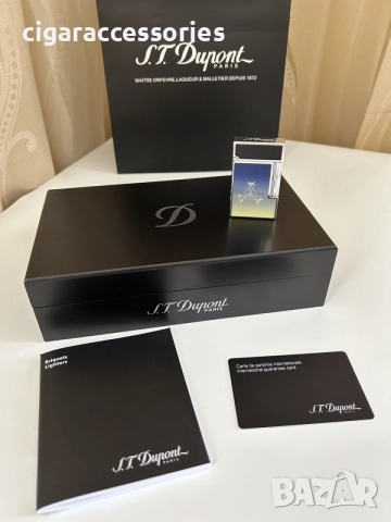 Запалка S.T. Dupont Ligne 2 Montecristo Dark Blue - отлично състояние, двоен пламък, снимка 4 - Запалки - 55251321