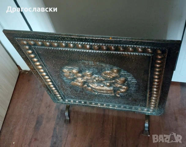 Предпазна решетка за камина, предпазно пано, мед, месинг 2 бр. различни, кораб, сцена бъчва, снимка 6 - Декорация за дома - 54320883