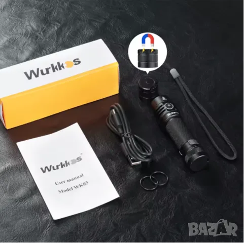 Мощно Тактическо Фенерче EDC Wurkkos WK03 1800LM Luminus SST40 LED IP68 18650 ATR TIR Оптика 90° Лъч, снимка 17 - Екипировка - 55296226