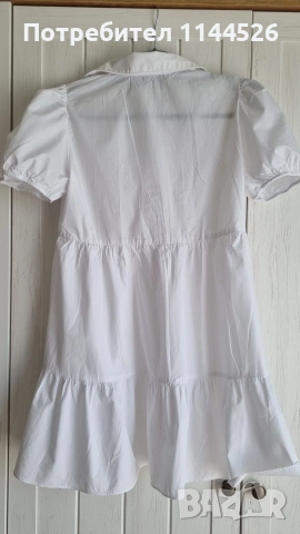 Нова бяла рокля Zara, XS, снимка 2 - Рокли - 54899963