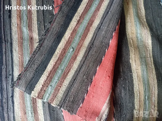 3 бр. стари автентични памучни черги – дълги пътеки 260/70, 280/80, 290/150 см–винтидж, ръчно тъкани, снимка 7 - Покривки за легло - 55654967