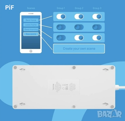 Smart WI FI Разклонител с 6 гнезда Acme SH3305, снимка 4 - Друга електроника - 55099846