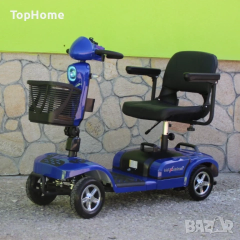 Инвалидна Електрческа Четириколка 350W (сваляема батерия) СИНЯ
