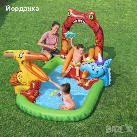 Водна площадка Bestway Jurassic 53160 – Детски мини аквапарк с пързалка и пръскачки