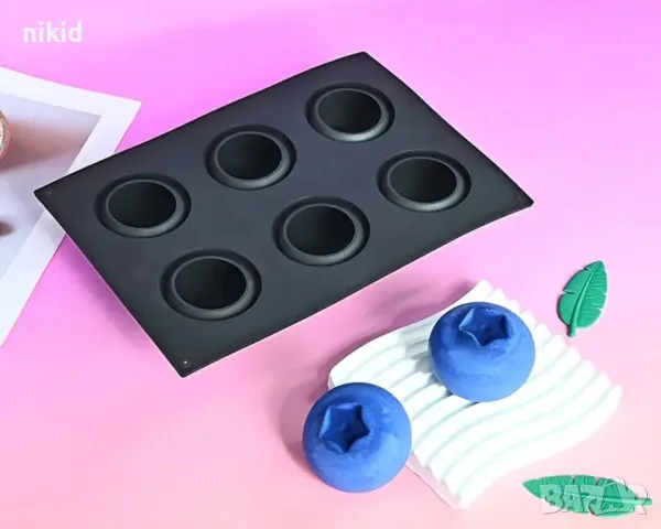 3D 6 Големи боровинки плодов десерт Боровинка мус шоколад корпусни десерти, снимка 2 - Форми - 55318961