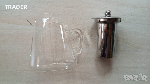 Чайник от боросиликатно стъкло с подвижен инфузер, термоустойчив, 750 ml, снимка 6 - Буркани, бутилки и капачки - 16892562
