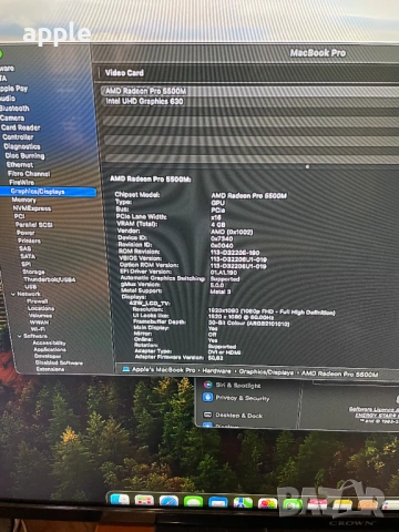 16" Core i9 MacBook Pro A2141 (2019) Space Gray-i9/16GB RAM/1TB SSD- На части, снимка 8 - Лаптопи за работа - 54489408