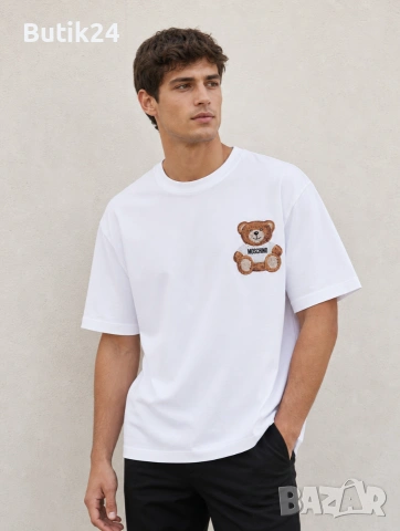 Moschino 🧸 Oversized тениска Teddy Bear — бяла