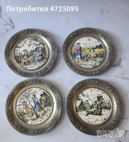 Порцеланови картини в калаени рамки