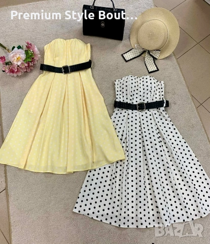 рокля на точки с колан