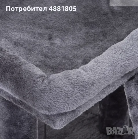 Драскалка за котки с легло, сизалова драскаща зона и интерактивни играчки, 2 нива, 50 см., снимка 3 - За котки - 55505504