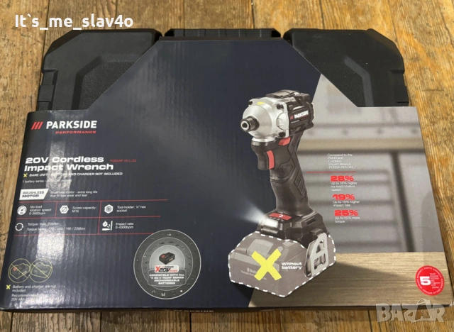 НОВ Безчетков ударен винтоверт Parkside Performance 20V – 5г. Гаранция, снимка 8 - Винтоверти - 54873294