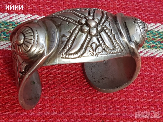 Сребърна гривна рогатка , снимка 4 - Антикварни и старинни предмети - 54295196