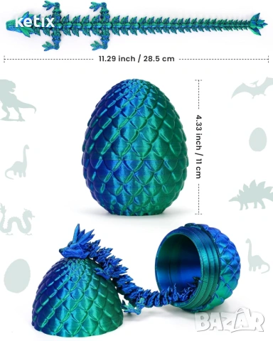 3D принтирана фигурка на дракон в драконово яйце,магнитна, снимка 5 - Други - 54916505