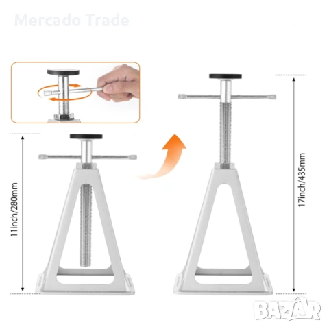 Комплект стабилизатор за каравана Mercado Trade, 4бр., Регулируеми, снимка 5 - Аксесоари и консумативи - 54283902