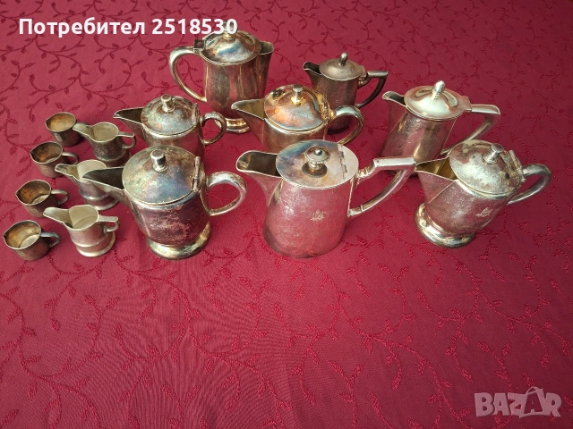 Старинен посребрен сет канички Schlenter Koln