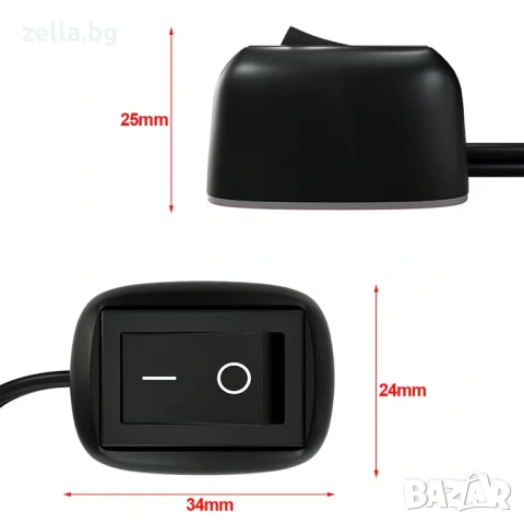 ON/OFF бутон за автомобил и мотор 12V/24V DC 10A с лепящ монтаж и 60 см кабел 10461, снимка 14 - Друга електроника - 54703451