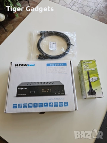 Комплект приемник Megasat HD 644 T2 + Comag D2 A T2 Активна DVB-T2 Антена + HDMI Кабел
