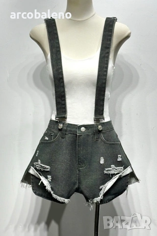 Дамски дънков къс гащеризон с тиранти, 5цвята , снимка 5 - Гащеризони - 55158939