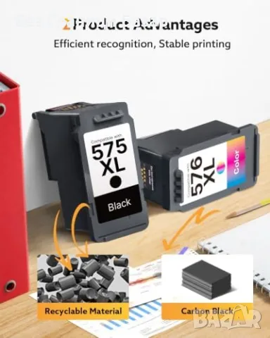  Нови Съвместими касети Canon 575XL 576XL черна и цветна Pixma TS3550i TR4700i принтер тонер мастило, снимка 4 - Консумативи за принтери - 55486112