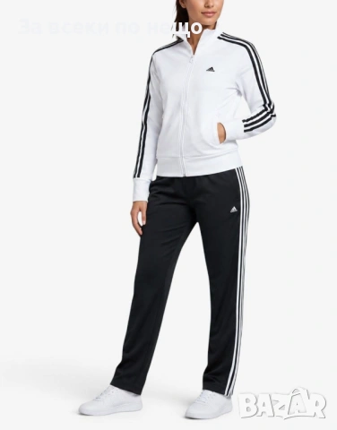 ADIDAS Ess 3S Knit Tracksuit White Дамски Спортен Комплект🔝Дамски Спортен Екип Код P2574, снимка 4 - Спортни екипи - 54811126