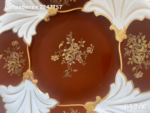 Луксозна порцеланова чиния Weimar Porzellan - модел Jutta (32 см), снимка 7 - Антикварни и старинни предмети - 55137535