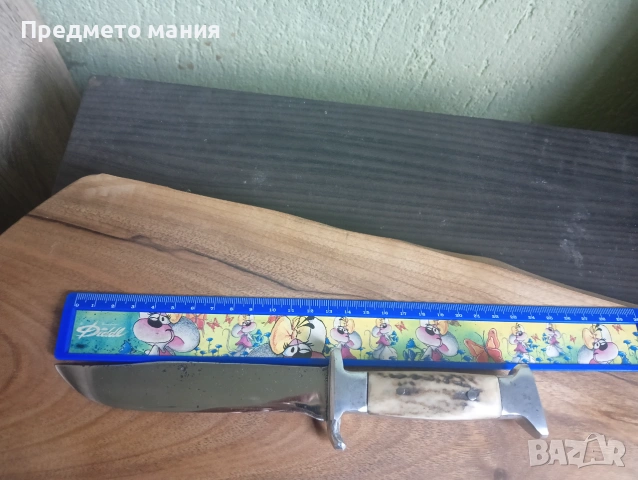 Нож ръчна изработка с дръжка от еленов рог, снимка 2 - Ножове - 55136370