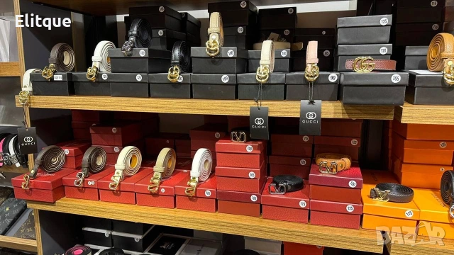 колани от естествена кожа в кутия  Gucci Valentino garavani Louis Vuitton 