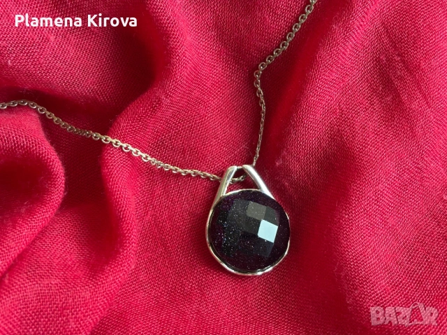 Колие с камък син голдстоун | Сребро 925