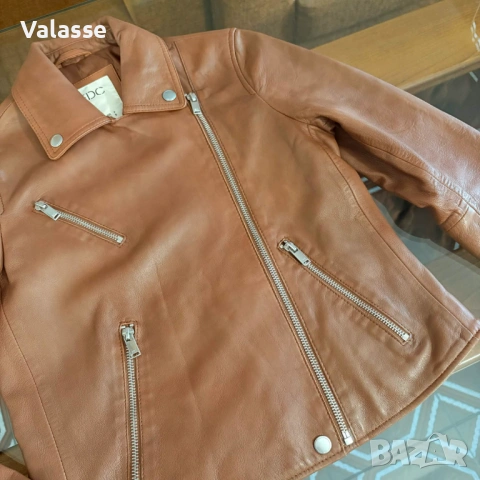 Естествена кожа Esprit байкър яке XS в отлично състояние, снимка 9 - Якета - 54704881