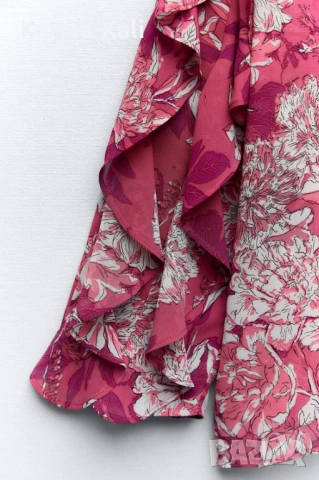 блуза ZARA в розово, снимка 5 - Ризи - 54317518