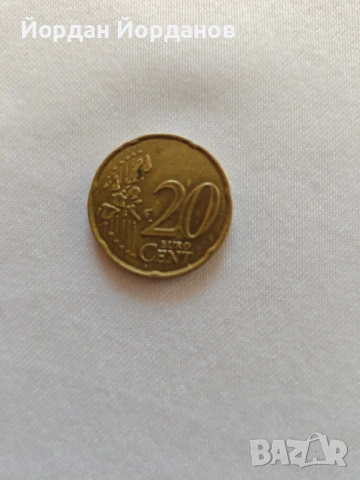20 евро цента Франция 1999 г., снимка 2 - Нумизматика и бонистика - 54554506