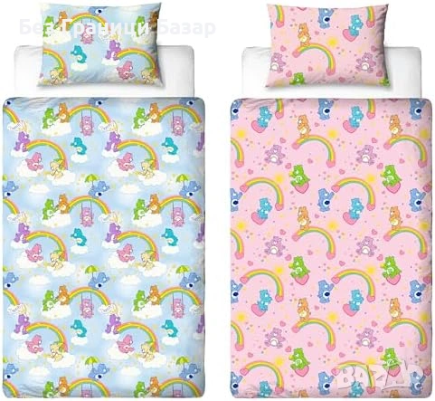 Нов Care Bears спален комплект за легло детска стая с грижовните мечета Плик За Завивка С Калъфка