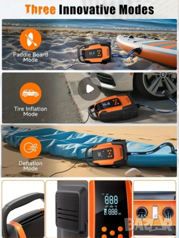 Компактна помпа на 12v за гуми, каяк, SUP, снимка 5 - Други инструменти - 54547084